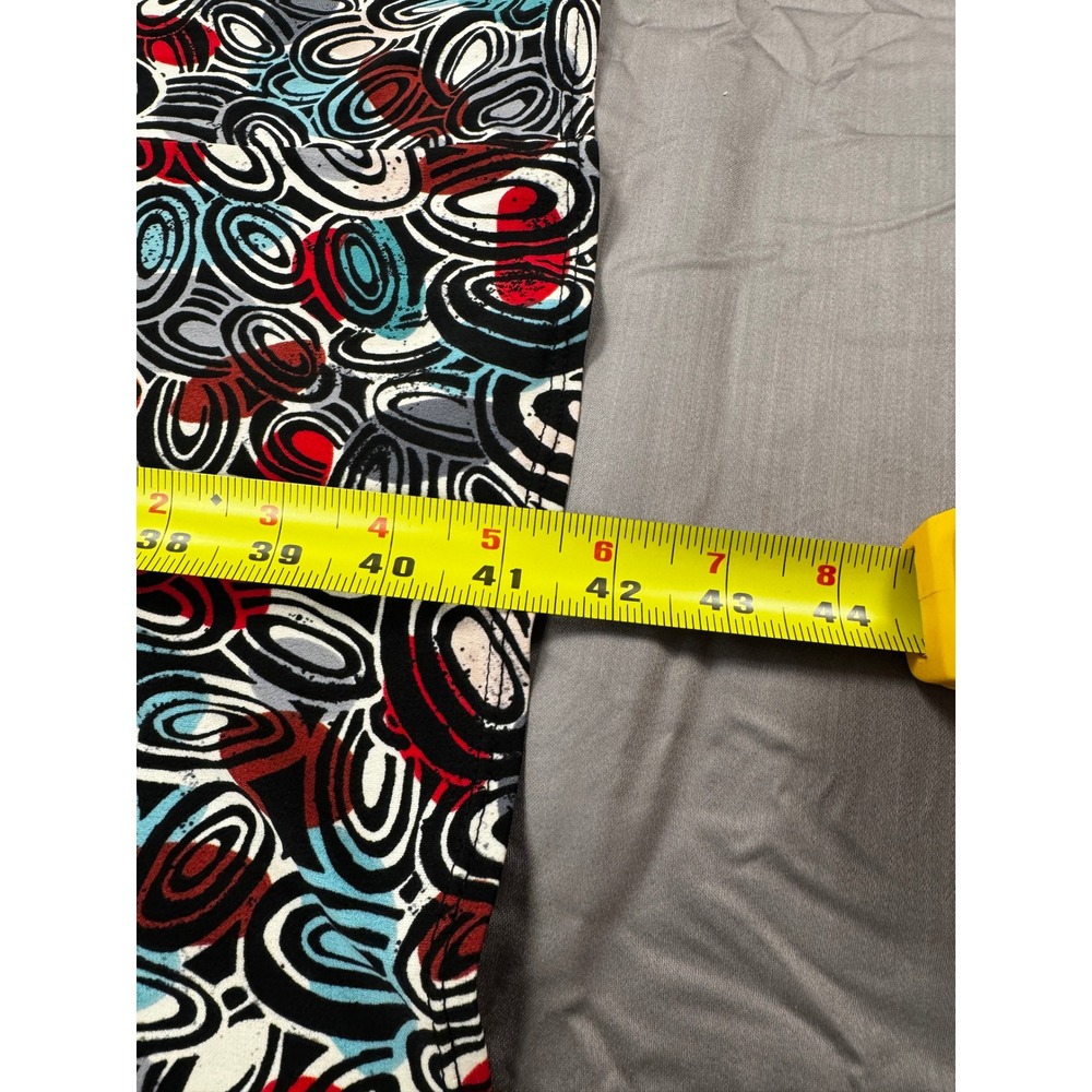 George Stretch Sleeveless Midi Dress Red Blue Geometric Print Size L 12/14 - Picture 4 of 5
